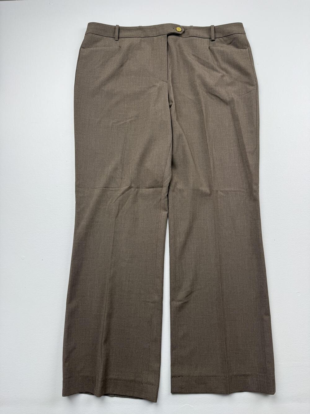 Calvin Klein Pants Womens 14 Brown Twill Modern Fit Stretch Dress Work Office